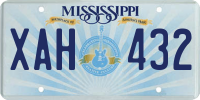 MS license plate XAH432