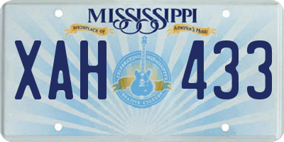 MS license plate XAH433