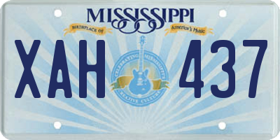 MS license plate XAH437