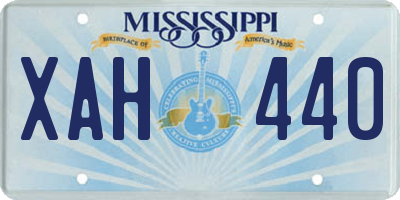 MS license plate XAH440