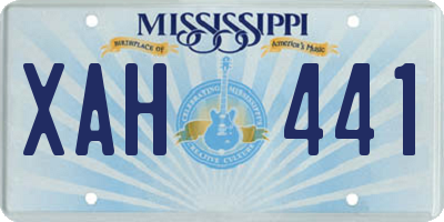MS license plate XAH441