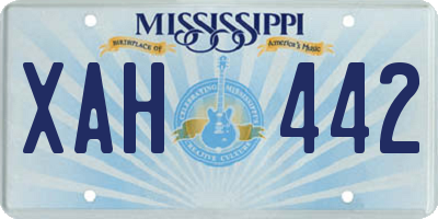MS license plate XAH442