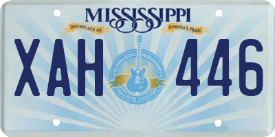 MS license plate XAH446