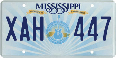 MS license plate XAH447