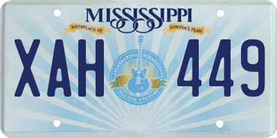 MS license plate XAH449