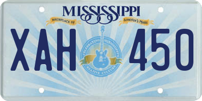 MS license plate XAH450