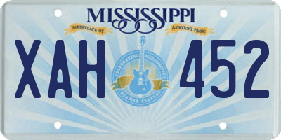 MS license plate XAH452
