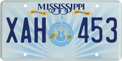 MS license plate XAH453