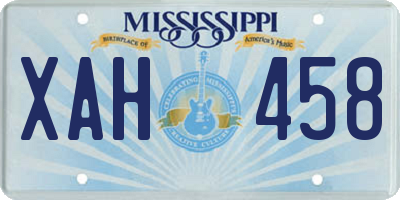MS license plate XAH458