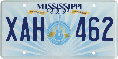 MS license plate XAH462