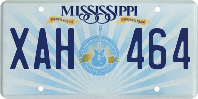 MS license plate XAH464