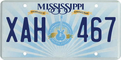 MS license plate XAH467