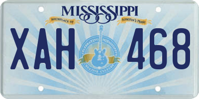 MS license plate XAH468