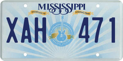 MS license plate XAH471