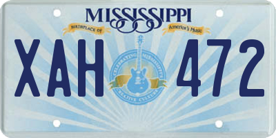 MS license plate XAH472