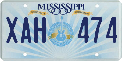 MS license plate XAH474