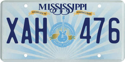 MS license plate XAH476