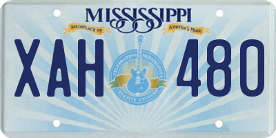 MS license plate XAH480