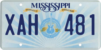 MS license plate XAH481