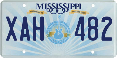 MS license plate XAH482