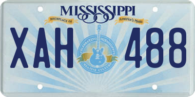 MS license plate XAH488