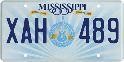 MS license plate XAH489