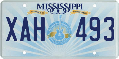 MS license plate XAH493