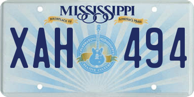 MS license plate XAH494