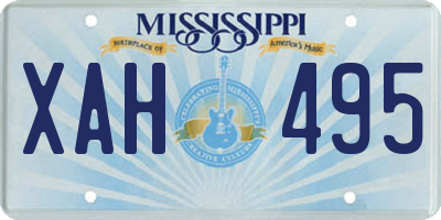 MS license plate XAH495