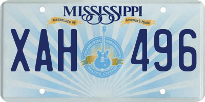 MS license plate XAH496