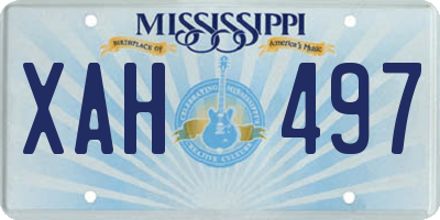 MS license plate XAH497