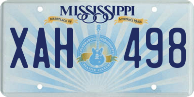 MS license plate XAH498