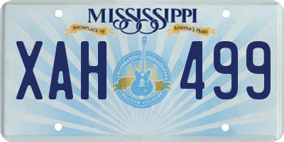 MS license plate XAH499