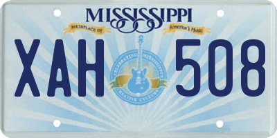 MS license plate XAH508