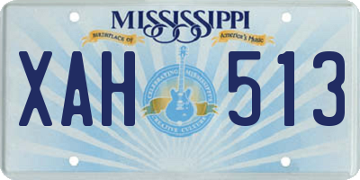 MS license plate XAH513