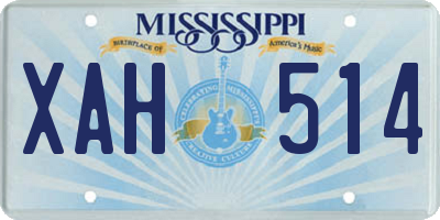 MS license plate XAH514