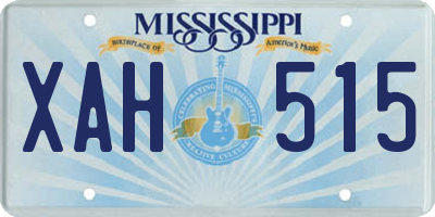 MS license plate XAH515