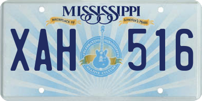 MS license plate XAH516