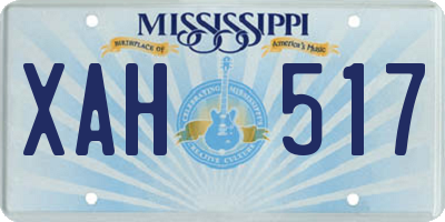 MS license plate XAH517