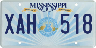 MS license plate XAH518