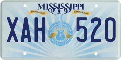 MS license plate XAH520