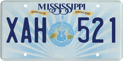 MS license plate XAH521