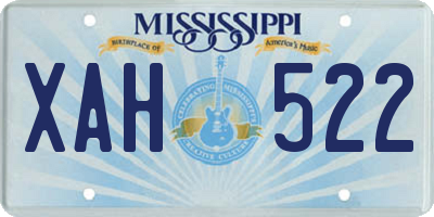 MS license plate XAH522