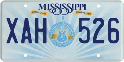 MS license plate XAH526