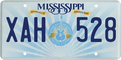 MS license plate XAH528