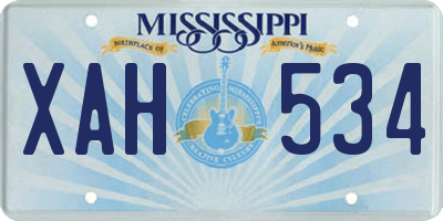 MS license plate XAH534