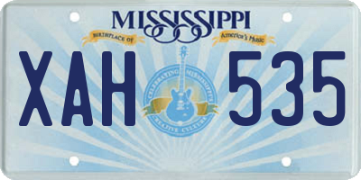 MS license plate XAH535