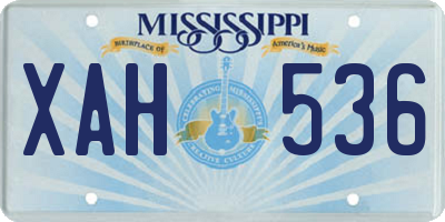 MS license plate XAH536