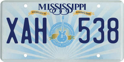 MS license plate XAH538