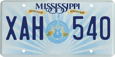MS license plate XAH540